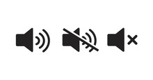Sound Off Vector Icon. Mute Button Speaker. Volume Sign.