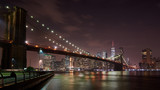 Fototapeta Miasta - Brooklyn Bridge - New York Skyline at Night