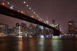 Fototapeta  - Brooklyn Bridge - New York Skyline at Night