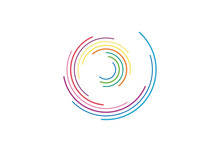 Spiral Design Logo. Connection Round Design. Creative Colorful. Vector Illustration