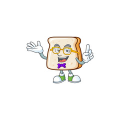 Sticker - Super Funny slice of bread in nerd mascot design style