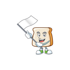 Wall Mural - A patriotic slice of bread mascot character design holding standing flag