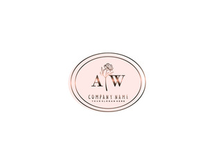 Letter AW handwrititing logo with a beautiful template