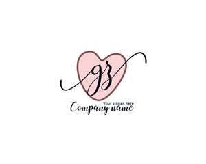 Letter GZ handwrititing logo with a beautiful template