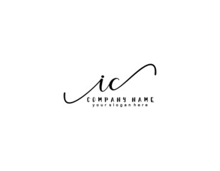 Wall Mural - Letter IC handwrititing logo with a beautiful template