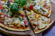 © Tamba - Delicious, freshly cooked pizza photographed from above.