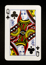 Queen Of Clubs Playing Card