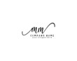 Letter MM handwrititing logo with a beautiful template