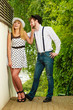 © anetlanda - Loving couple retro style flirting outdoor
