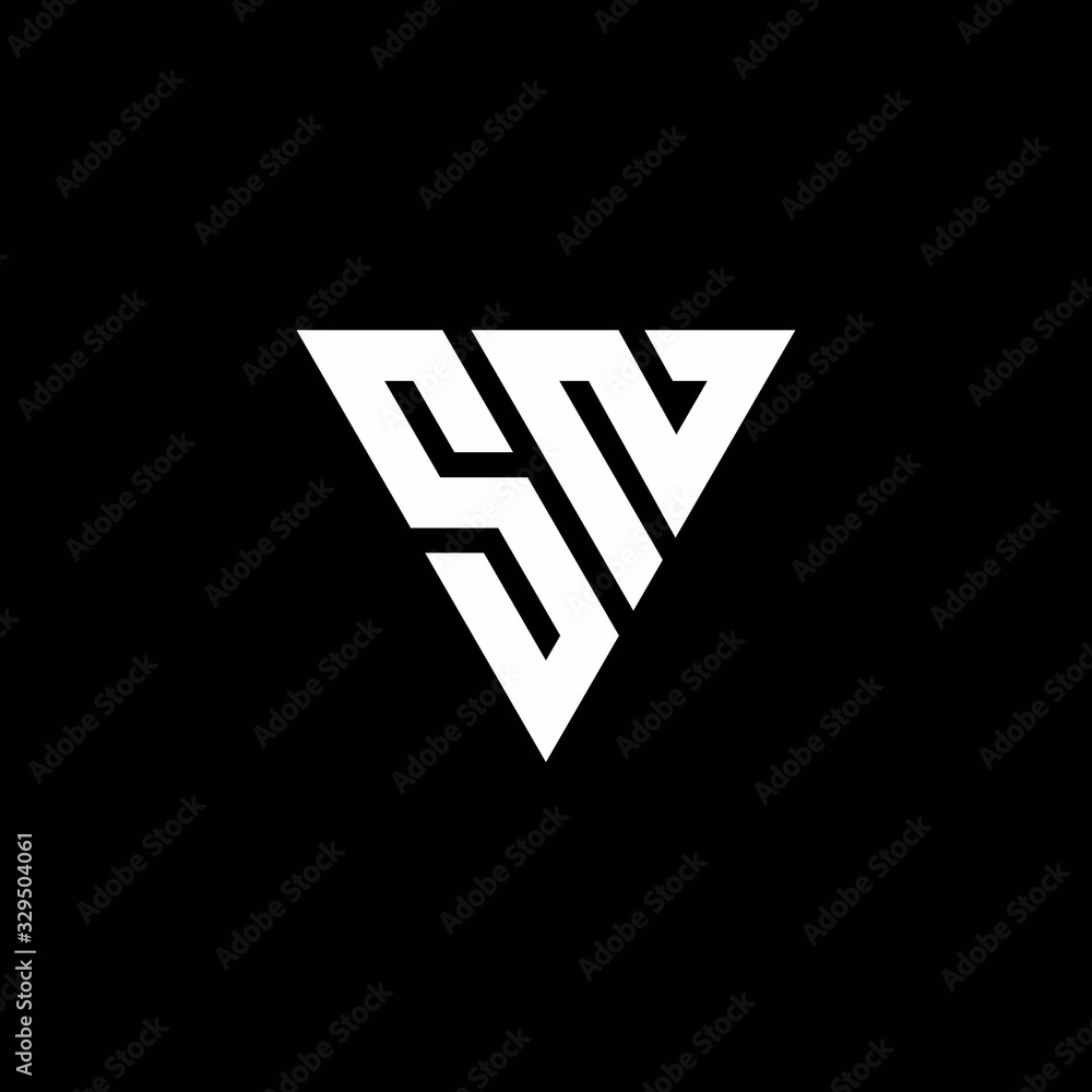 SN Logo letter monogram with triangle shape design template Stock ...