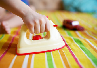 toy iron in the room. close up