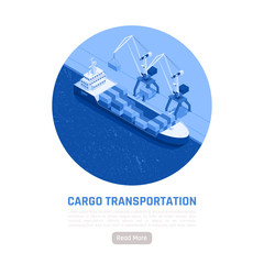 Poster - Cargo Transportation Isometric Poster