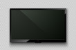 © iaroslavka - Vector realistic TV led screen isolated on transparent background. Modern stylish lcd panel. Computer monitor display mockup. Blank television graphic design element for catalog, web, as mock up