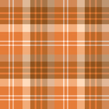 Seamless Pattern In Great Cozy Orange And Brown Colors For Plaid, Fabric, Textile, Clothes, Tablecloth And Other Things. Vector Image.