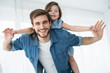 © opolja - Happy loving family. Father and his daughter child girl playing together. Father's day concept