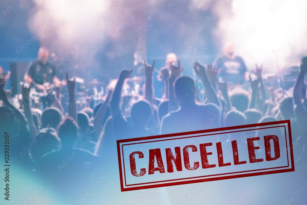 Concert cancelled because of Coronavirus outbreak - obrazy, fototapety, plakaty 