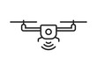 Drone with WiFi sing icon 