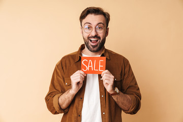 Canvas Print - Optimistic cheery young unshaved man