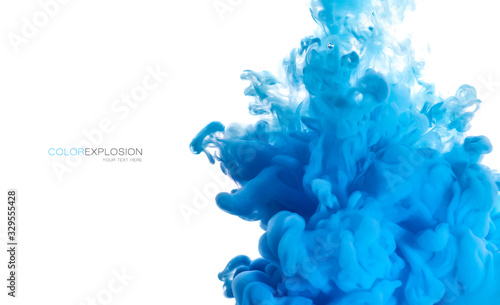 Obrazy niebieskie  niebieski-atrament-akrylowy-w-wodzie-eksplozja-kolorow-tekstura-farby