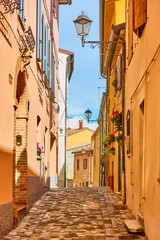 Wall Mural - Street in Santarcangelo di Romagna town