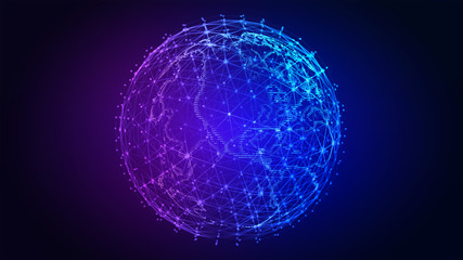 Wall Mural - earth globe. background with light effect. global international connectivity background. 3d illustra