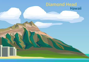 Diamond Head Crater on the Hawaiian island of Oahu