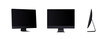 © viktoria_ngm - Realistic computer screen mockup in different angles isolated. Perspective view display with black empty screen isolated on white background for showing website or business presentation.