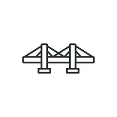 Leinwandbilder - Bridges line Icon vector sign isolated for graphic and web design. Bridge symbol template color editable on white background.