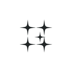 Aufkleber - Sparkles icon vector sign isolated for graphic and web design. Shine symbol template color editable on white background.