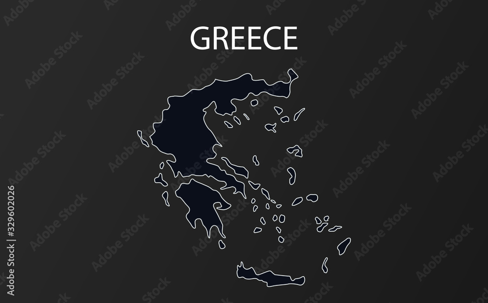 High detailed map of Greece. Vector illustration. Stock Vector | Adobe ...