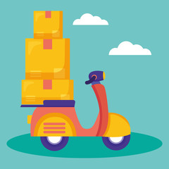 Sticker - logistic delivery service with motorcycle