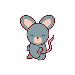 Sticker - cute mouse animal comic character