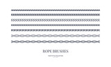 Fototapeta  - Nautical rope brushes set. Seamless pattern. Yacht style design. Vintage decorative elements. Template for prints, cards, fabrics, covers, menus, banners, posters and placard. Vector illustration. 