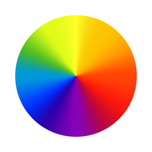 Color Wheel Palette. RGB, RYB, CYMK System. Color Harmony. Vector Illustration.