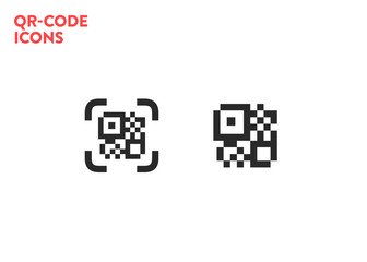 simple qr code scan. vector qr code icon