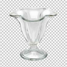 Ice Cream Sundae Dish, Sundae Glass,  Or Dessert Cup On Isolated Background Including Clipping Path