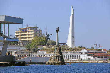 View of the center of Sevastopol amd bay of the sea