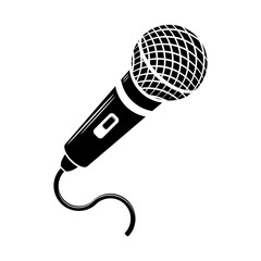 Retro Microphone Icon Isolated on White Background.