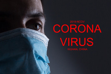 man wearing protective mask. New coronavirus 2019-nCoV from China