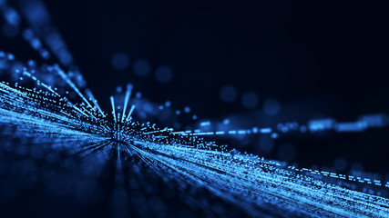 Wall Mural - abstract technology background. big data digital code. futuristic dots background. 3d rendering.