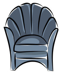 Sticker - Blue armchair, illustration, vector on white background.