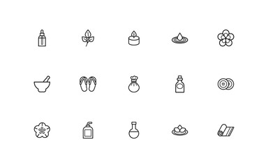 Poster - bundle of spa line style icons