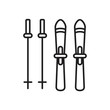 © Alwie99d - Skis icon template black color editable. Skis icon symbol Flat vector illustration for graphic and web design.