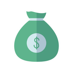 Poster - money bag icon, flat style