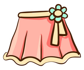 Sticker - Pink skirt, illustration, vector on white background.