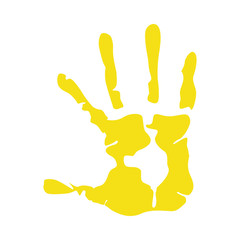 Wall Mural - hand print paint yellow color