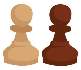 Sticker - Chess figure pawn, illustration, vector on white background.