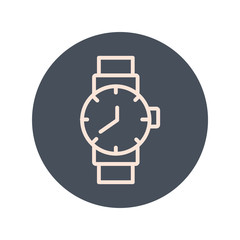 Poster - wristle clock watch block and line icon