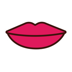 Sticker - lips human sense line and fill style icon