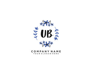 Letter UB handwrititing logo with a beautiful template